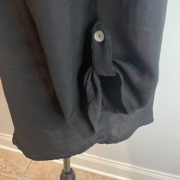 LADIES EXPRESS ELITE STRETCH BLACK AND LACE BLOUSE MEDIUM - Picture 7 of 11